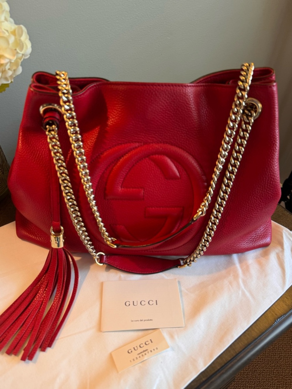 Gucci Red Soho tote